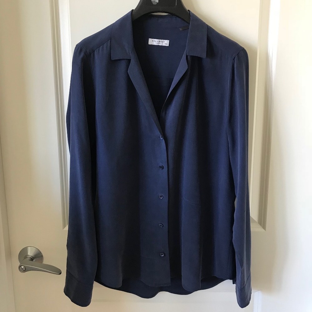 Equipment Silk Blouse in Navy